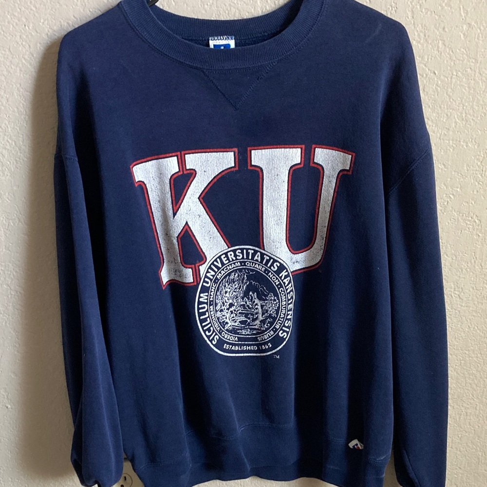 Vintage KU Champion Dark Blue Crewneck Sweater